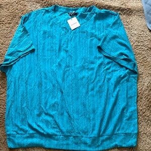 BloomChic Teal Eyelet Knit Top